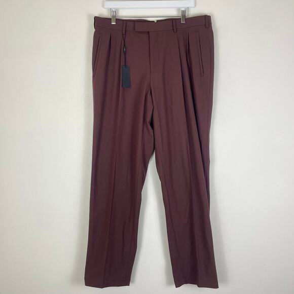 Sene Men’s Soho FlexTech Pants in Maroon Stretch 35x31 - Picture 1 of 6